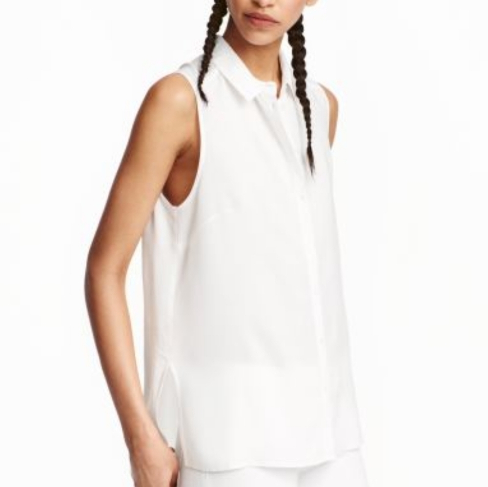 Ann Taylor Knit Sleeveless Flowy Cream Ivory Top
